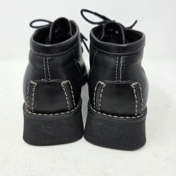 Vintage Bass Womens Toren / Wallabee / Chukka Boot Black Leather Size 8 M - Picture 5 of 12